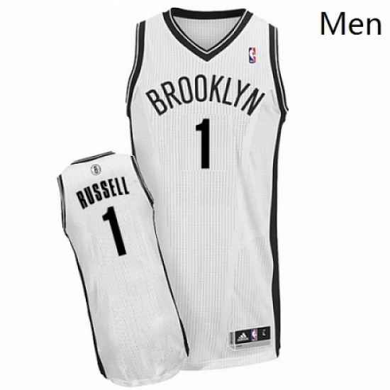 Mens Adidas Brooklyn Nets 1 DAngelo Russell Authentic White Home NBA Jersey